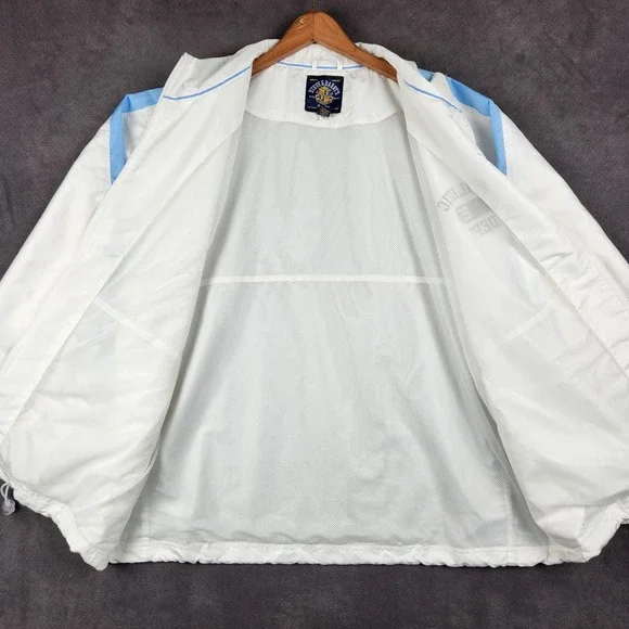 Vintage Steve Barrys Athletic Dept Windbreaker Mens XXXL White Blue Zip Up - Picture 4 of 10